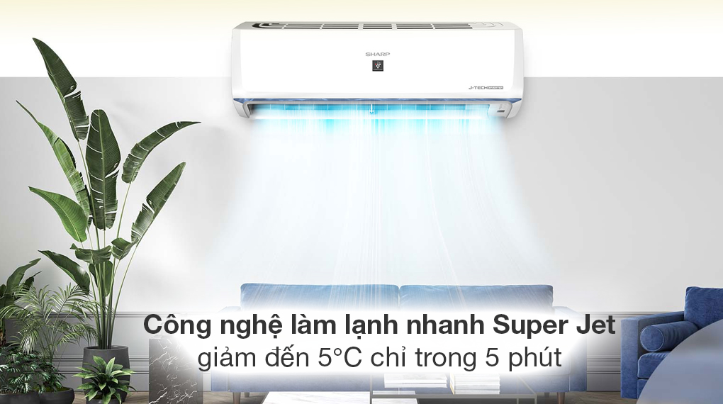 Máy lạnh Sharp Inverter 1 HP AH-XP10BSW Máy lạnh Sharp Inverter 1 HP AH-XP10BSW - Công nghệ làm lạnh