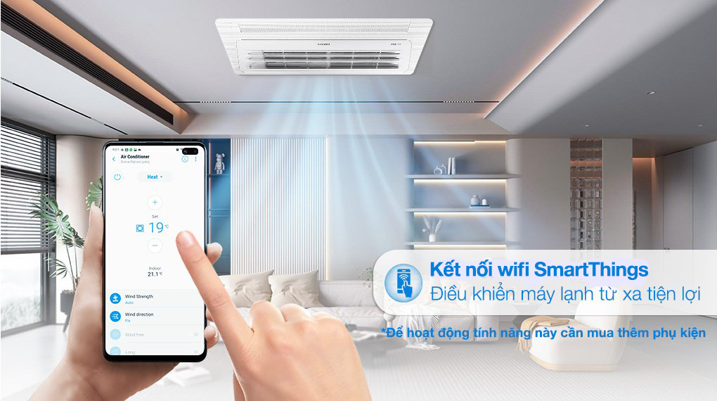 Máy lạnh âm trần Samsung 2.5 HP AC071TN1DKC/EA Máy lạnh âm trần 1 hướng Samsung Inverter 2.5 HP AC071TN1DKC/EA - Kết nối wifi