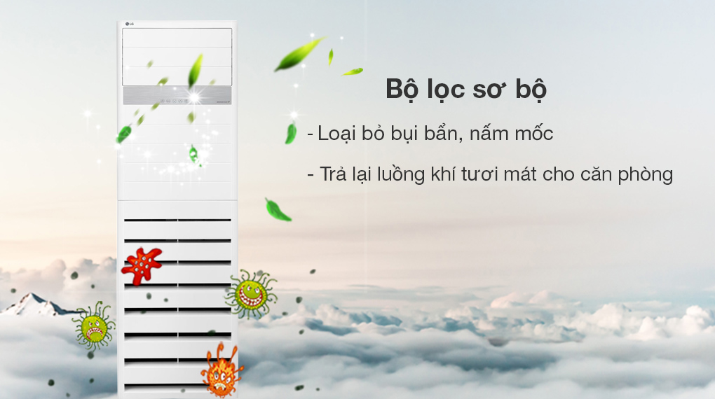 Máy lạnh tủ đứng LG 3 HP ZPNQ30GR5E0/ZUAC1 Điều hòa tủ đứng LG Inverter 30000 BTU ZPNQ30GR5E0 - Bộ lọc sơ bộ mang lại bầu không khí trong lành cho căn phòng
