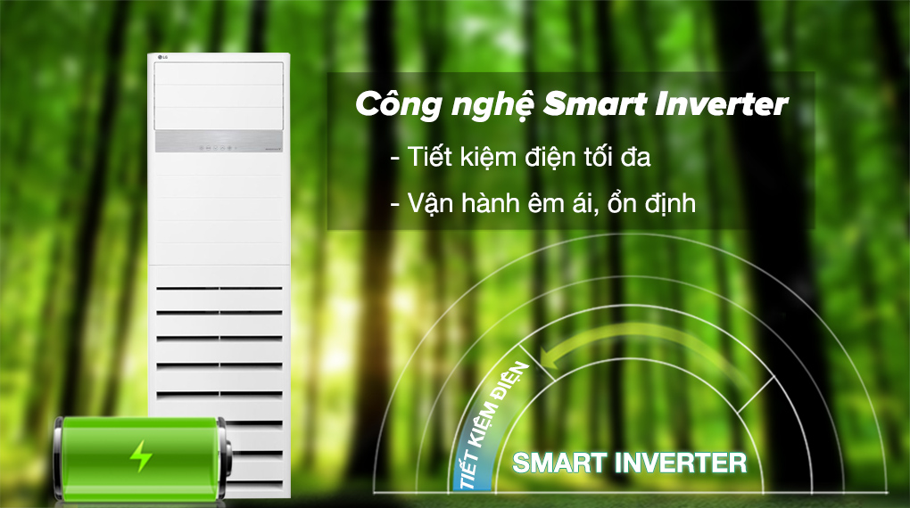 Máy lạnh tủ đứng LG 3 HP ZPNQ30GR5E0/ZUAC1 Điều hòa tủ đứng LG Inverter 30000 BTU ZPNQ30GR5E0 - Công nghệ Smart Inverter tiết kiệm điện hiệu quả, vận hành êm ái