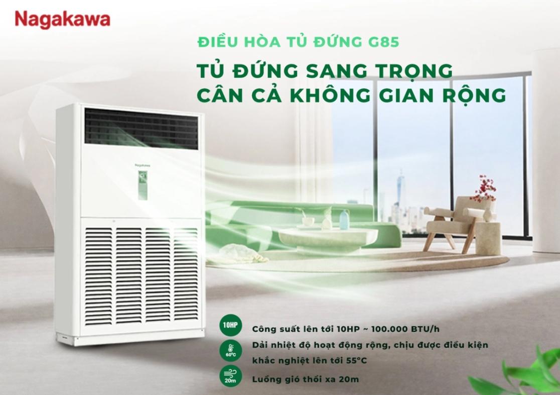 Máy lạnh tủ đứng Nagakawa Inverter 10 HP NIP-C100R2G85 Máy lạnh tủ đứng Nagakawa Inverter 10 HP NIP-C100R2G85