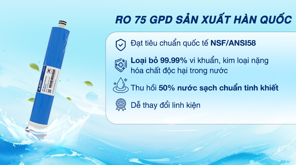 Máy lọc nước RO Hòa Phát HPR526 11 lõi Màng RO - Máy lọc nước RO Hòa Phát HPR526 11 lõi