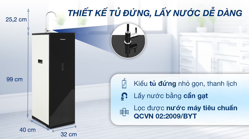 Máy lọc nước RO Kangaroo KG116I 10 lõi - Thiết kế Máy lọc nước RO Kangaroo KG116I Máy lọc nước RO Kangaroo KG116I