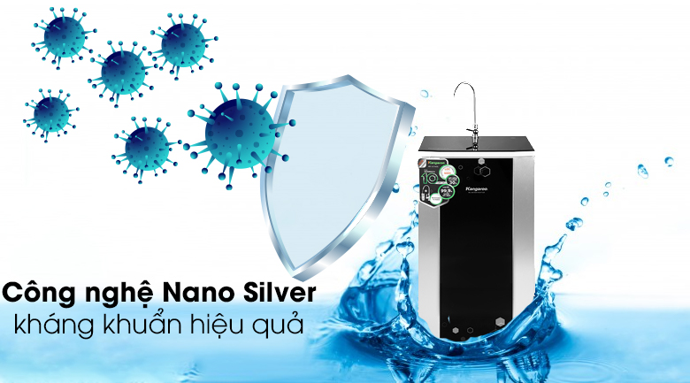Máy lọc nước RO Kangaroo KG3500AVTU Công nghệ Nano kháng khuẩn - Máy lọc nước R.O Kangaroo KG3500AVTU 10 lõi