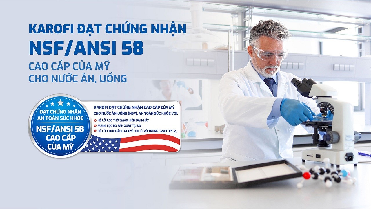 may-loc-nuoc-ro-karofi-kaq-e16-119618-7 Máy lọc nước RO Karofi KAQ-E16 karofi đạt chứng nhận cao cấp NSF-ansi 58 của Mỹ