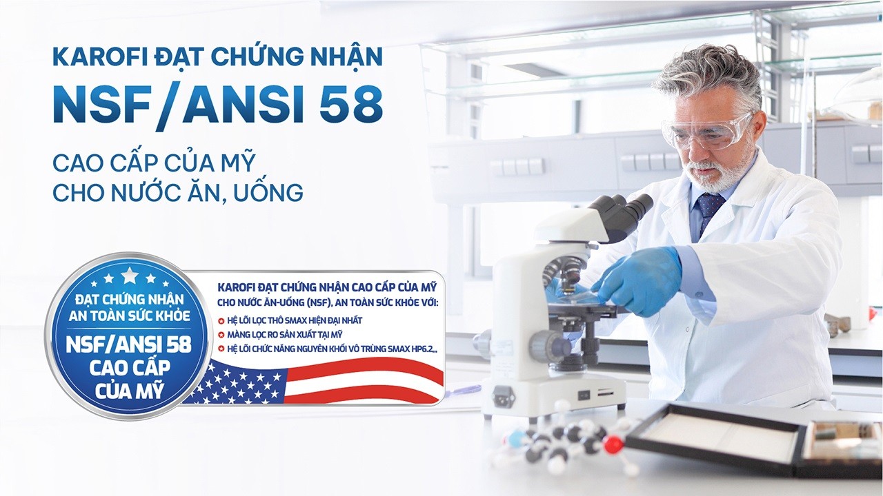 Máy lọc nước RO Karofi PLATINUM S22 BH nsf-ansi-58