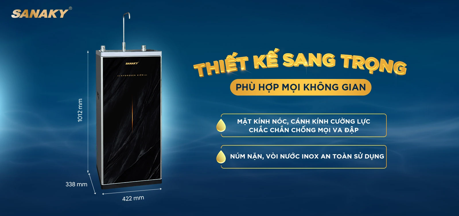 Thiết kế sang trọng phù hợp với mọi không gian Máy lọc nước RO Sanaky SNK-E1HK007 Máy lọc nước RO Sanaky SNK-E1HK007