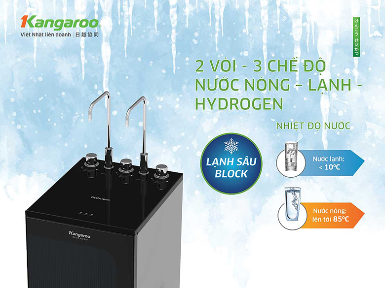 Máy lọc nước RO nóng lạnh Hydrogen Kangaroo KG10A16 Máy lọc nước Kangaroo Hydrogen KG10A16 1van