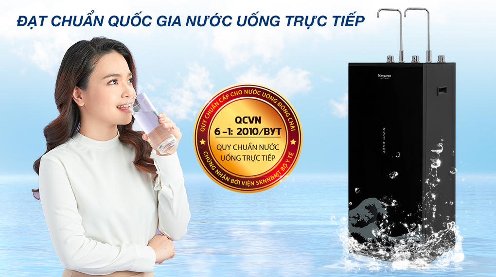 Máy lọc nước RO nóng nguội lạnh Kangaroo KG10A12 Máy lọc nước RO nóng nguội lạnh Kangaroo KG10A12 10 lõi - Tiêu chuẩn đầu ra