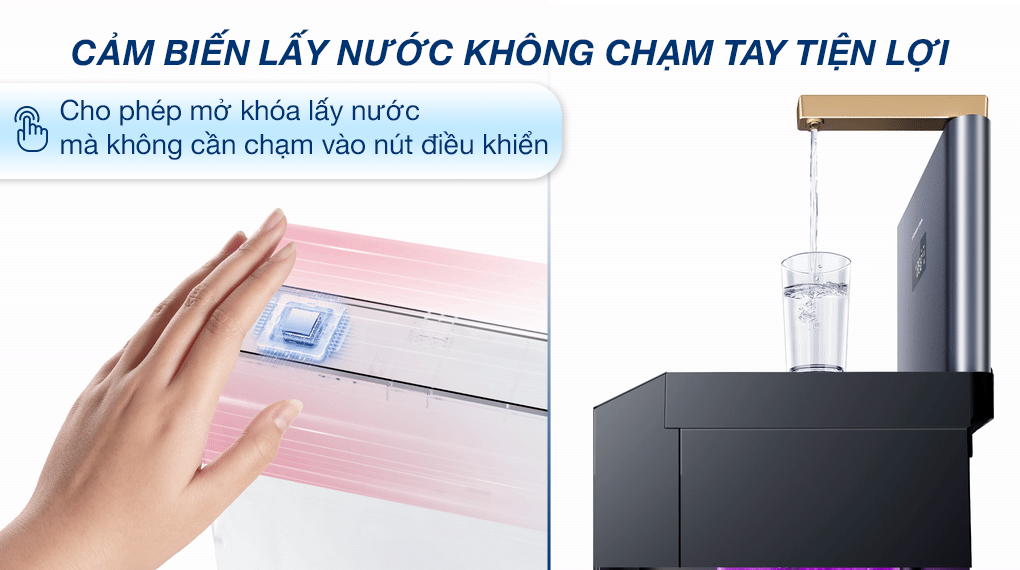Máy lọc nước Toshiba Originpure TWP-W2399SVN(M) Máy lọc nước RO nóng nguội lạnh Toshiba TWP-W2399SVN(M) 10 lõi - Cảm biến lấy nước