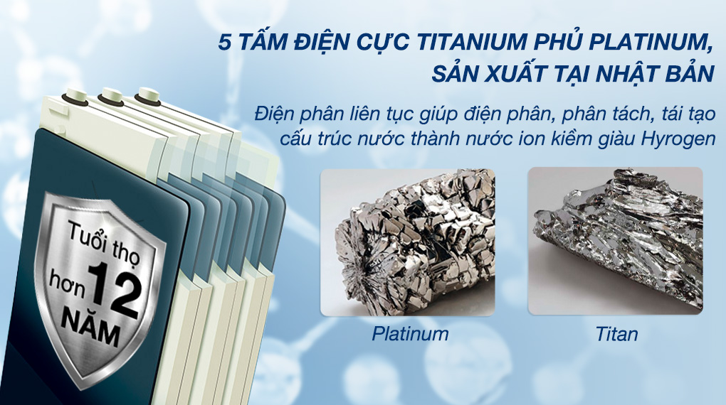 Panasonic TK-AS700 - 5 tấm điện cực Máy lọc nước điện giải ion kiềm Panasonic TK-AS700-WVN Panasonic TK-AS700 - 5 tấm điện cực