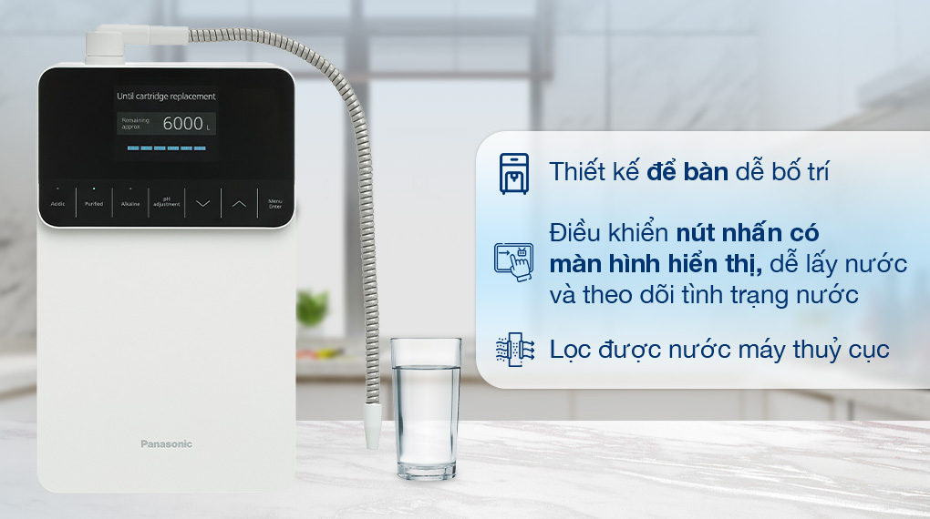 Panasonic TK-AS700 - Thiết kế Máy lọc nước điện giải ion kiềm Panasonic TK-AS700-WVN Panasonic TK-AS700 - Thiết kế