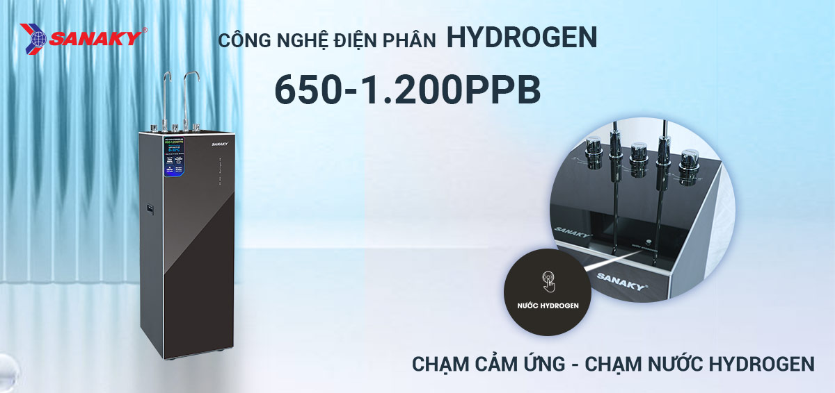 Máy lọc nước nóng lạnh Sanaky SNK-TV3IK018 Công nghệ Hydrogen điện phân 