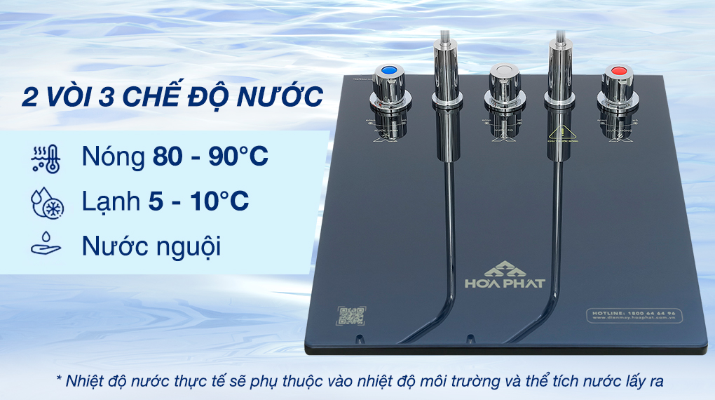 Máy lọc nước nóng nguội lạnh Hòa Phát HPN666 Máy lọc nước RO nóng nguội lạnh Hòa Phát HPN666 11 lõi - Bảng điều khiển