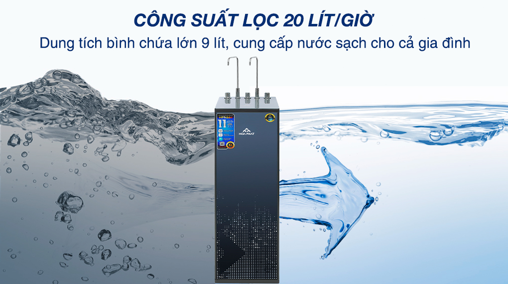 Máy lọc nước nóng nguội lạnh Hòa Phát HPN666 Máy lọc nước RO nóng nguội lạnh Hòa Phát HPN666 11 lõi - Công suất lọc, dung tích bình chứa
