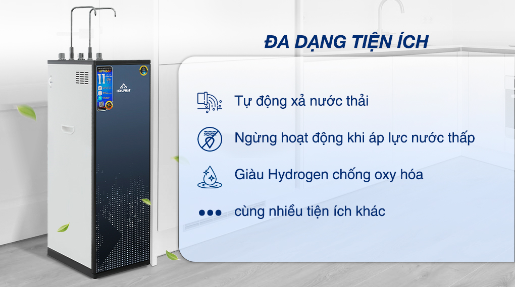 Máy lọc nước nóng nguội lạnh Hòa Phát HPN666 Máy lọc nước RO nóng nguội lạnh Hòa Phát HPN666 11 lõi - Tiện ích