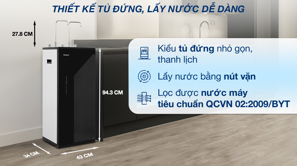 Máy lọc nước nóng nguội lạnh Kangaroo KG10A17 Máy lọc nước nóng nguội lạnh Kangaroo KG10A17