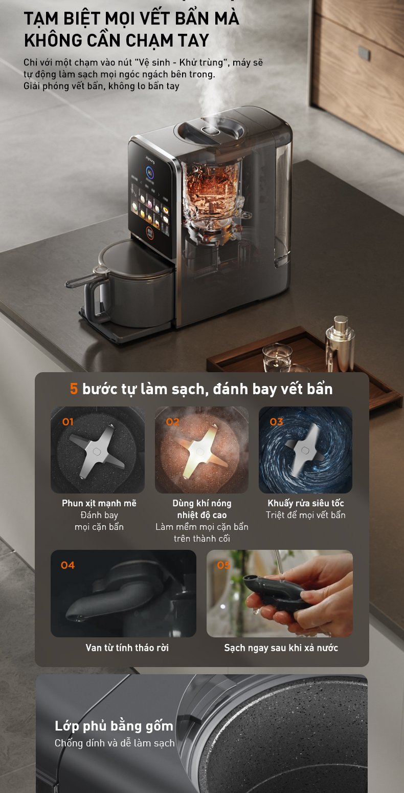 Máy nấu sữa hạt làm sạch tự động Joyoung JSCB-K7 PRO Máy nấu sữa hạt làm sạch tự động Joyoung JSCB-K7 PRO