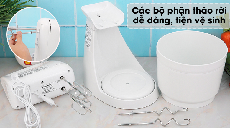 Máy nhồi bột đánh trứng Panasonic MK-GB3WRA Máy đánh trứng Panasonic MK-GB3WRA - Các bộ phận tháo rời dễ dàng