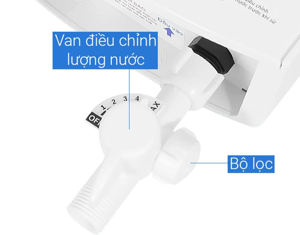 Máy nước nóng Trực Tiếp Ariston AURES PREMIUM 4.5 Ariston Aures Premium 4.5 có van điều chỉnh lượng nước