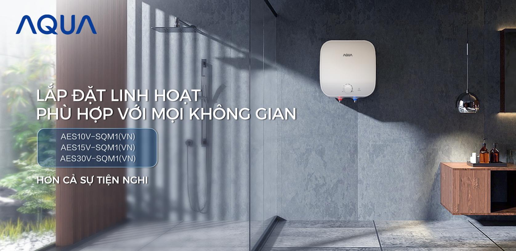 Máy nước nóng gián tiếp Aqua 10 lít AES10V-SQM1(VN)