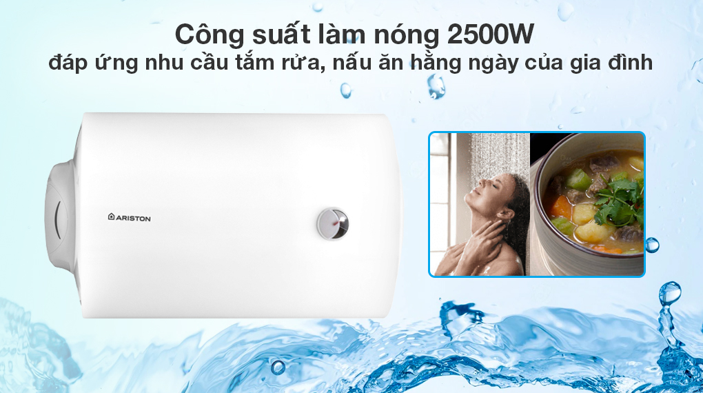Máy nước nóng gián tiếp Ariston 100 lít PRO R 100 H 2.5 FE Máy nước nóng gián tiếp Ariston 100 lít PRO R 100 H 2.5 FE - Đặc điểm làm nóng