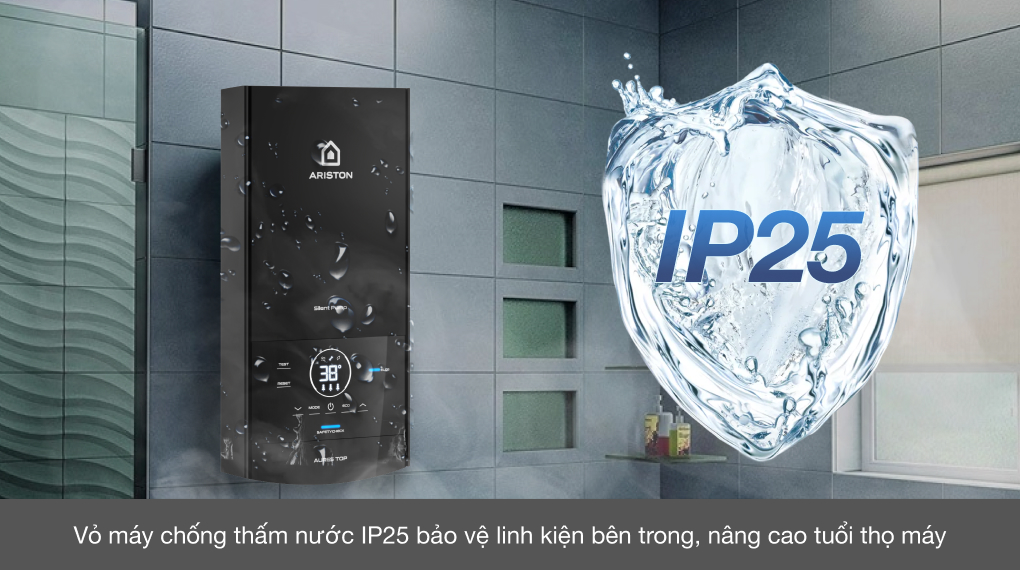 Máy nước nóng trực tiếp Ariston 4500W AURES TOP 4.5P - Chuẩn chống thấm IP25 bảo vêj an toàn linh kiện bên trong. Máy nước nóng trực tiếp Ariston AURES TOP 4.5P Máy nước nóng trực tiếp Ariston 4500W AURES TOP 4.5P - Chuẩn chống thấm IP25 bảo vêj an toàn linh kiện bên trong.