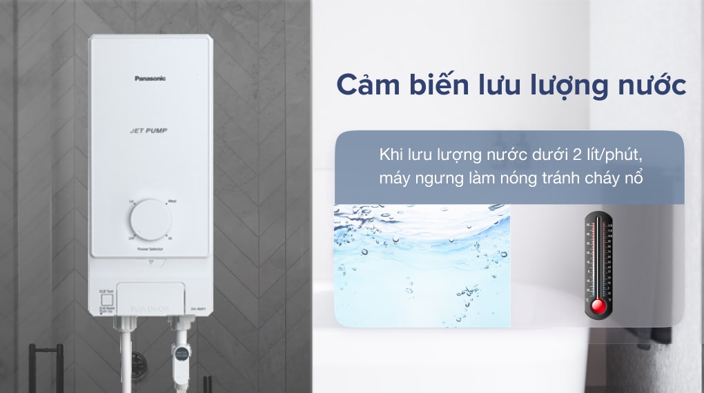 Máy nước nóng trực tiếp Panasonic DH-4MP1VW Cảm biến lưu lượng nước - Máy nước nóng Panasonic DH-4MP1VW 4500W