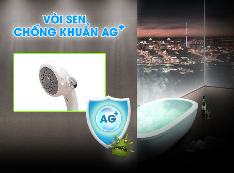 Máy nước nóng trực tiếp Panasonic DH-4MP1VW Vòi sen có tính kháng khuẩn ion Ag+ - Máy nước nóng Panasonic DH-4MP1VW 4.5 kW