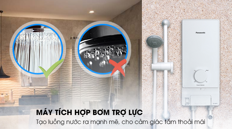 Máy nước nóng trực tiếp Panasonic DH-4MS1VW Bơm trợ lực - Máy nước nóng Panasonic DH-4MS1VW 4.5kW