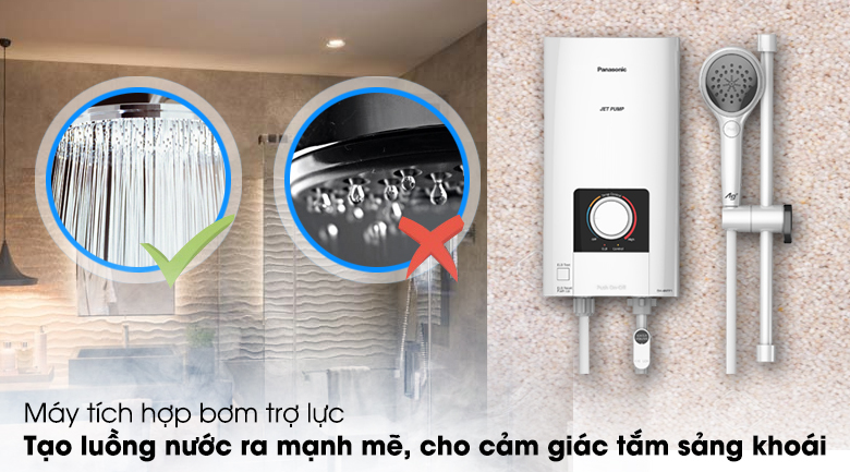 Máy nước nóng trực tiếp Panasonic DH-4NTP1VM Máy nước nóng Panasonic DH-4NTP1VM 4500W - Bơm trợ lực mạnh mẽ