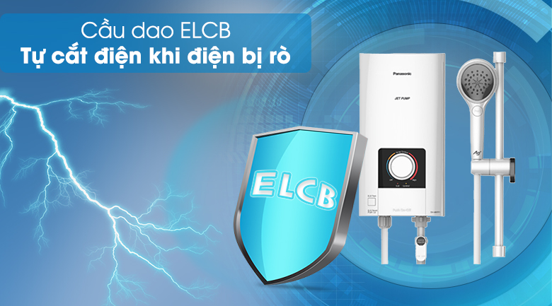 Máy nước nóng trực tiếp Panasonic DH-4NTP1VM Máy nước nóng Panasonic DH-4NTP1VM 4500W - Cầu dao ELCB an toàn