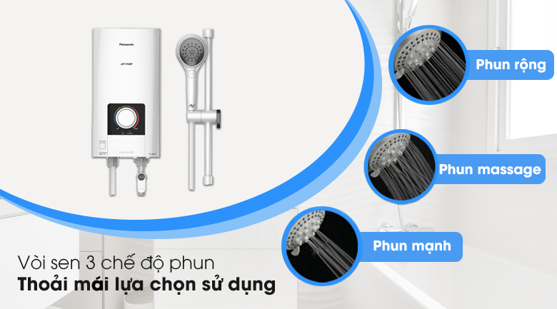 Máy nước nóng trực tiếp Panasonic DH-4NTP1VM Máy nước nóng Panasonic DH-4NTP1VM 4500W - Có vòi sen tiện ích