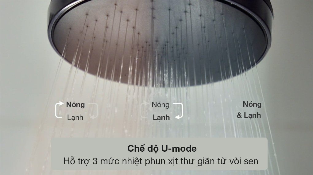 Máy nước nóng trực tiếp Panasonic DH-4UD1VZ Máy nước nóng trực tiếp Panasonic 4500W DH-4UD1VZ - Chế độ U-Mode hỗ trợ chọn mức nhiệt phun nước từ vòi sen giúp người dùng cảm thấy thư giãn hơn
