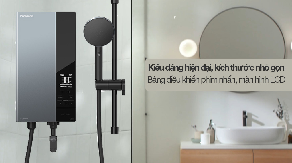 Máy nước nóng trực tiếp Panasonic DH-4UD1VZ Máy nước nóng trực tiếp Panasonic 4500W DH-4UD1VZ - Thiết kế hiện đại, nhỏ gọn với bảng điều khiển phím nhấn và màn hình LCD sắc nét