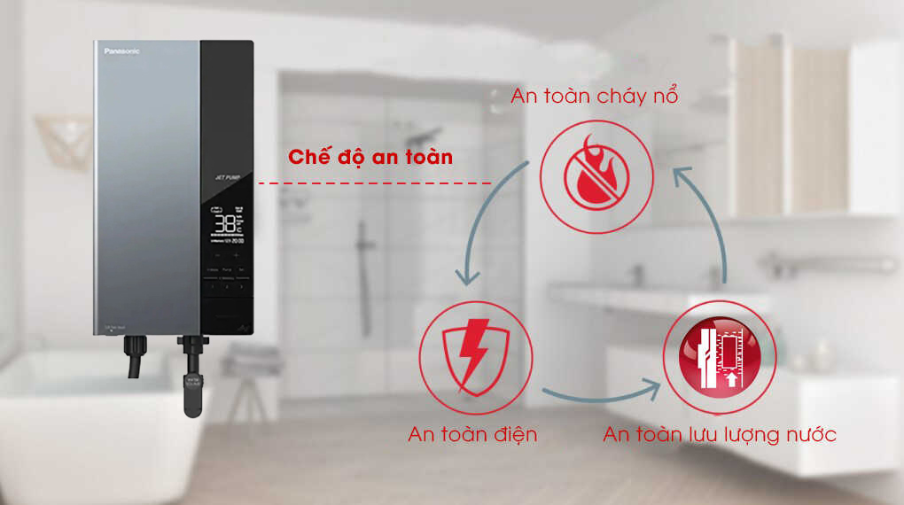 Máy nước nóng trực tiếp Panasonic DH-4UDP1VZ An toàn - Máy nước nóng trực tiếp Panasonic 4500W DH-4UDP1VZ