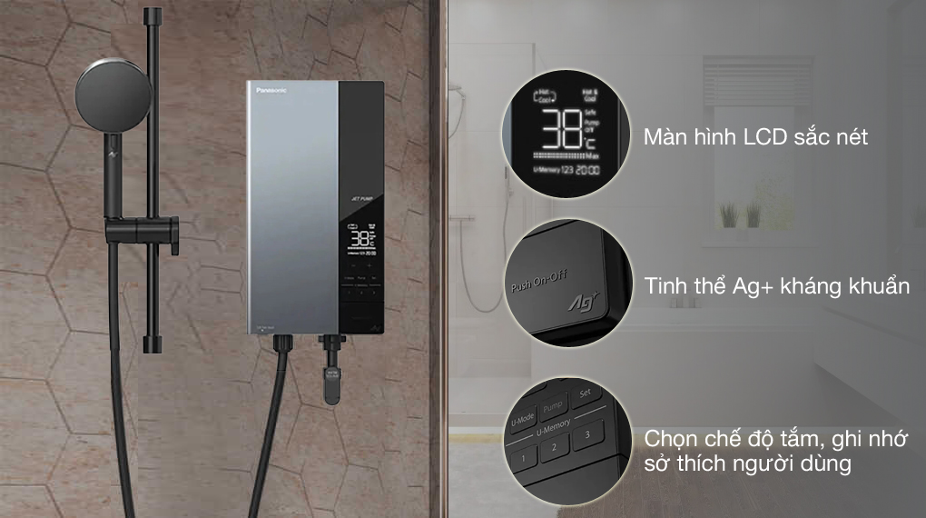 Máy nước nóng trực tiếp Panasonic DH-4UDP1VZ Tiện ích - Máy nước nóng trực tiếp Panasonic 4500W DH-4UDP1VZ