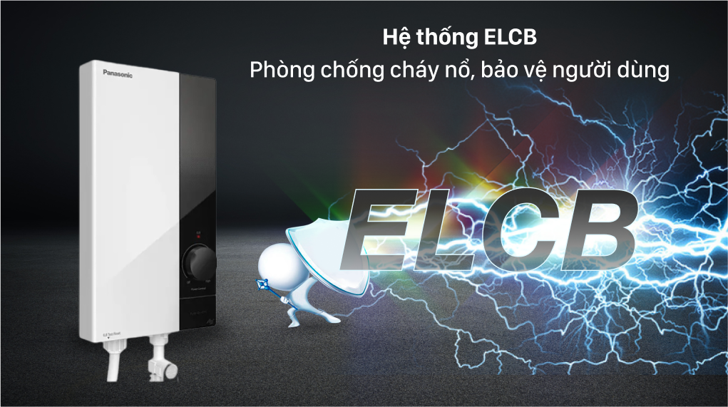Máy nước nóng trực tiếp Panasonic DH-4US1VW Máy nước nóng trực tiếp Panasonic 4500W DH-4US1VW - Chế độ an toàn