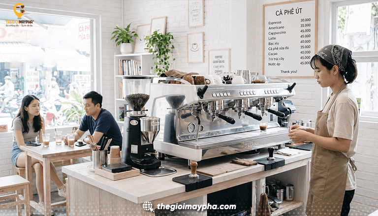 Máy pha cà phê 2 group cho quán đông khách: Kinh nghiệm chọn mua hiệu quả