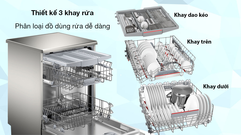 Máy rửa chén độc lập Bosch SMS6ECI11E - Khay rửa Máy rửa chén độc lập Bosch SMS6ECI11E Máy rửa chén độc lập Bosch SMS6ECI11E - Khay rửa
