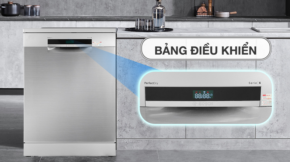 Máy rửa chén độc lập Bosch SMS6ZCI08E Bảng điều khiển Máy rửa chén độc lập Bosch SMS6ZCI08E