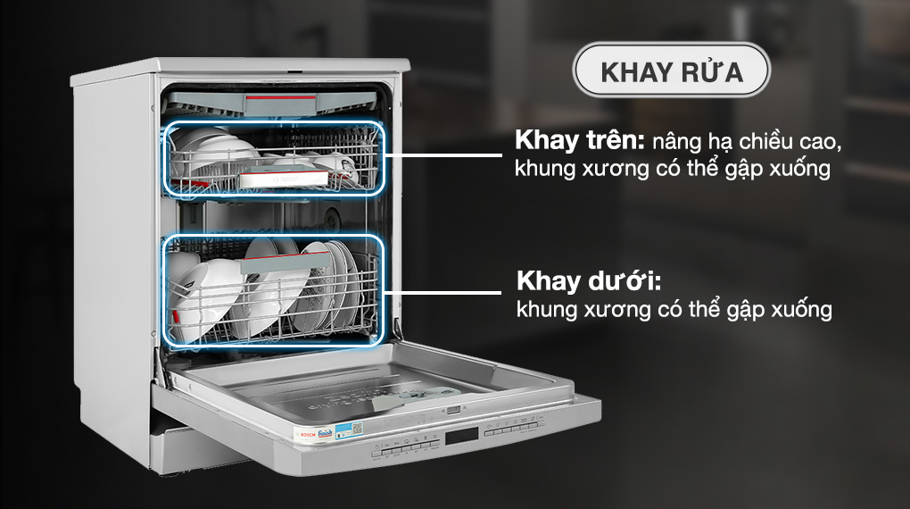 Máy rửa chén độc lập Bosch SMS6ZCI08E Khay rửa Máy rửa chén độc lập Bosch SMS6ZCI08E