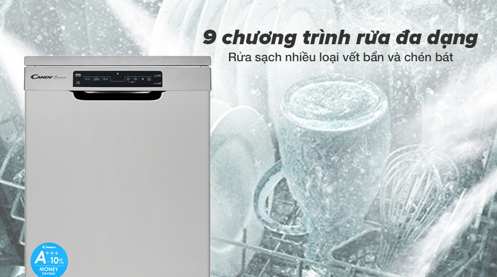 9 chương trình rửa đa dạng - Máy rửa chén Candy CDPN 4D620PX/E 2150W Máy rửa chén độc lập Candy CDPN 4D620PX/E 9 chương trình rửa đa dạng - Máy rửa chén Candy CDPN 4D620PX/E 2150W
