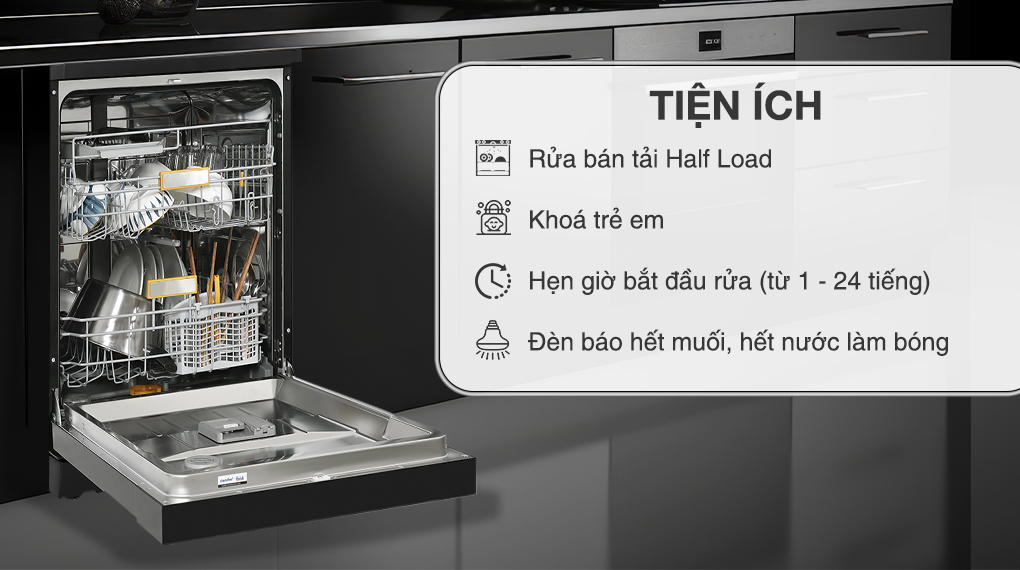 Máy rửa chén độc lập Comfee CDWEF1401HB-W-VN Máy rửa bát độc lập Comfee CDWEF1401HB-W-VN - Tiện ích