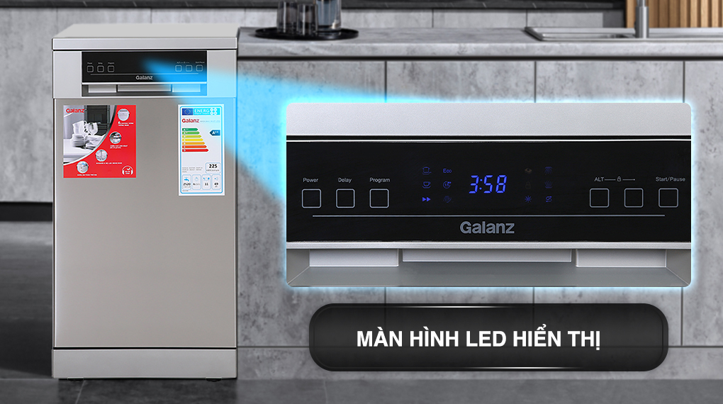 Máy rửa chén độc lập Galanz W45A3A401M-0E1(SS) Máy rửa chén độc lập Galanz W45A3A401M-0E1