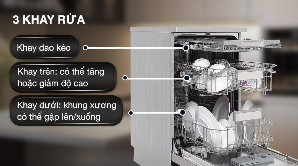Máy rửa chén độc lập Galanz W45A3A401M-0E1(SS) Máy rửa chén độc lập Galanz W45A3A401M-0E1