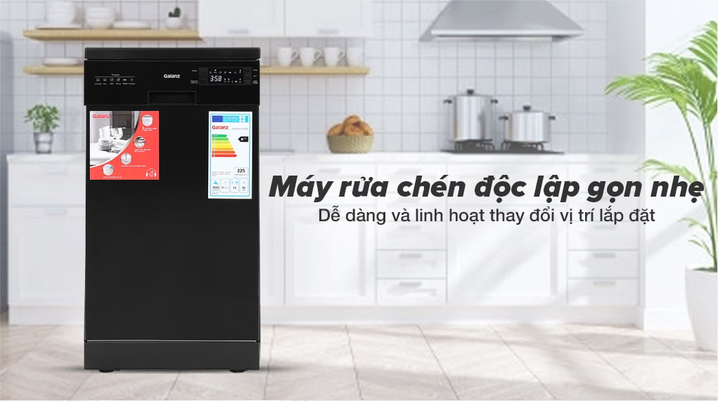 Máy rửa chén độc lập Galanz W45A3A401S-0E1(B) Máy rửa chén độc lập - Máy rửa chén Galanz W45A3A401S-0E1(B) 1850W