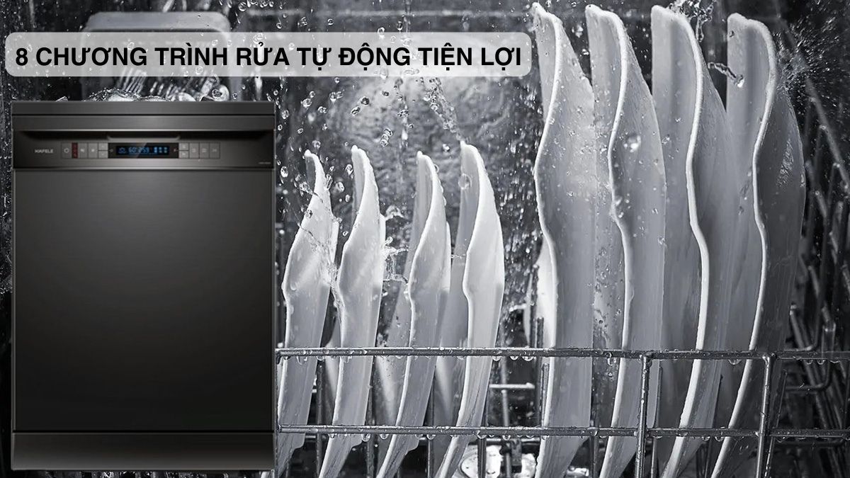 Máy rửa chén độc lập Hafele HDW-F605B Hafele HDW-F605B/ 535.29.660 trang bị đang dạng chương trình rửa tự động