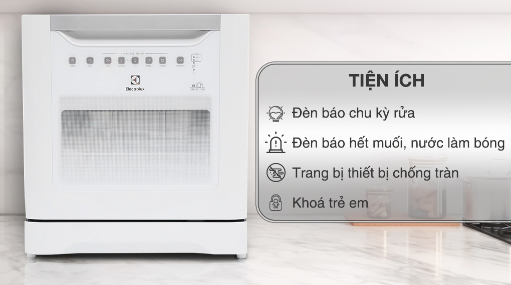 Máy rửa chén mini Electrolux ESF6010BW Tiện ích Máy rửa chén mini Electrolux ESF6010BW