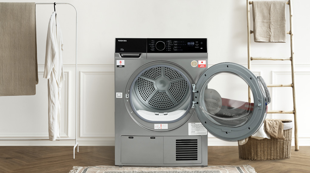 Máy sấy ngưng tụ Toshiba 8 Kg TD-K90MEV(SK) Máy sấy ngưng tụ Toshiba 8 kg TD-K90MEV(SK) - Thiết kế